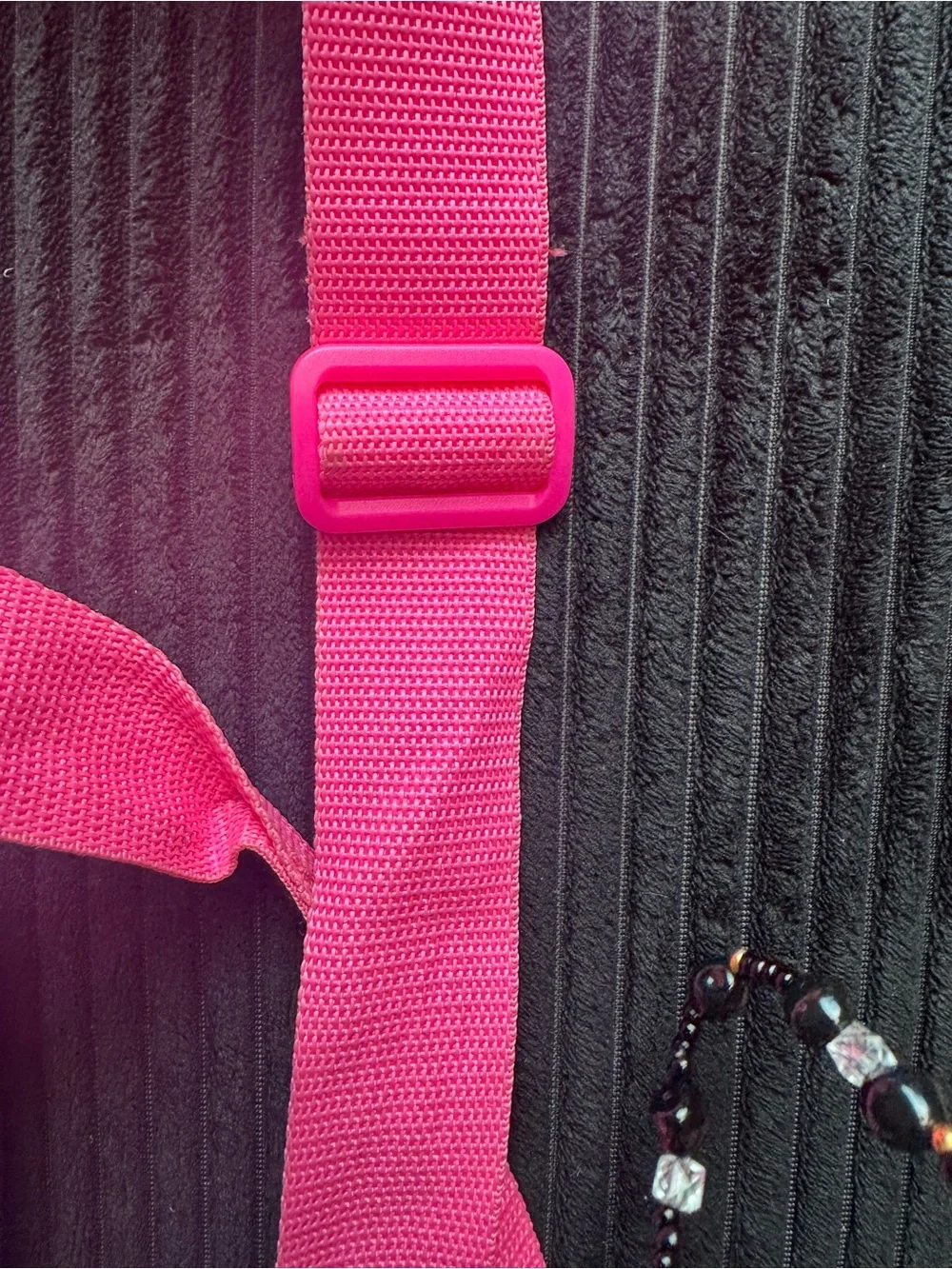 Justice Quilted Navy Duffel with Hot Pink Accents